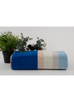 Buy Towel Cross Stripe 500 Gsm 100% Cotton Terry -Cross Stripe Design1 Bath  70X140 CmLuxury Touch Extra Absorbent-Royal Blue in Saudi Arabia