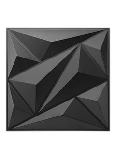 اشتري 10Pcs Decorative 3D Wall Panels in Diamond Design 3D Wall Panel Diamond for Interior Wall Décor PVC Flower Textured Wall Panels for Living Room Lobby Bedroom Hotel Office Black 30 * 30cm في الامارات