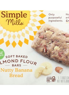 Buy Soft Baked Almond Flour Bars Nutty Banana Bread 5 Bars 1.19 oz (34 g) Each in UAE