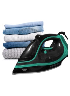 Buy Home Gold Steam Iron for Effortless Ironing with Fast Heat Up, Dual Modes and Advanced Safety Features - 2600W, Ceramic Coating, Variable Steam Control, HG-803 (Cyan Blue) in Egypt