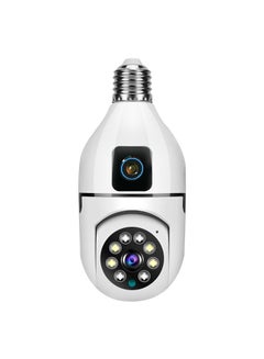 Buy GULFLINK V380 Pro Dual Lens Dual Screen E27 Bulb Camera Two Ways Audio Color Night Vision Smart Home Security Wireless WiFi Indoor Camera in UAE