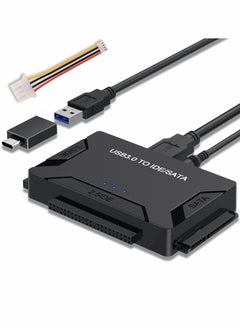 Buy SATA/IDE to USB 3.0 Adapter, Hard Drive Adapter with 12V 2A Power Supply Support 6TB, Hard Drive Reader for Universal 2.5/3.5-Inch IDE and SATA External HDD/SSD in Saudi Arabia