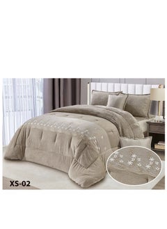 Buy Moon Fur Winter King Size 6 Pieces Quilt Set Bedspread 250x230cm in Saudi Arabia