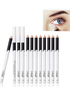اشتري 12 Packs White Eyeliner Pencil, Professional Highlighter EyeLiner Pen, Eye Liner Waterproof Long Lasting Brighten في السعودية