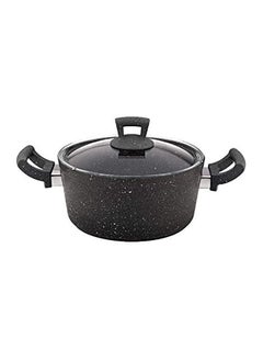 Buy Germanitium Cooking Pot 28 cm Non-Stick Granite Pattern with Lid in UAE