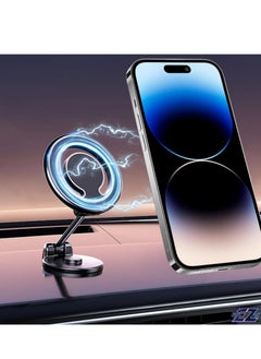 Buy "Magnetic Car Mount – 360° Rotation All-Metal Magnetic Phone Holder, Strong Magnets for iPhone 15/14/13 Pro Max Plus & All Smartphones, Car Dash Mount" in UAE