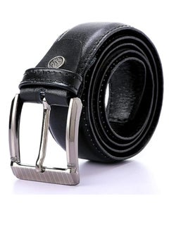 Buy Regular black leather belt, size (135) in Egypt