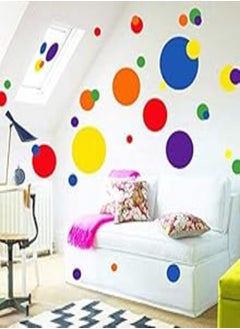 اشتري Colorful circle Sticker living room TV background fashion wall Sticker bedroom decoration Sticker beautiful colorful round circle kindergarten classroom wall Sticker في مصر