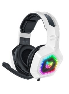 Buy K10 RGB Gaming Wired Headset with Mic White in Saudi Arabia