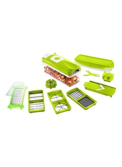 Buy 12pcs Multifunction Vegetable Chopper, Vegetable Slicer, Dicer Cutter, Onion Chopper with Container, Fruits Cutter, 12 in 1 Pro Food Chopper, Food Chopper Cutter, Plastic, Green in Saudi Arabia