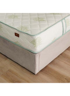 اشتري Danube Home Aloevera Pocket Spring Mattress Medium Soft Feel King Bed Mattress Spine Balance For Pressure Relief L200xW180 cm Thickness 25 cm White/Green في الامارات