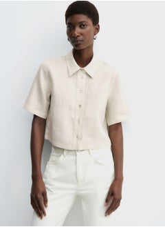 Buy Button Down Crop Shirt in UAE