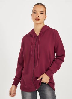 Buy Oversized Zip Through Longline Hoodie in Saudi Arabia