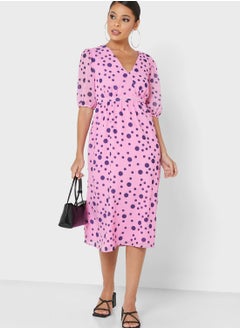 Buy Polka Dot Puff Sleeve Dress in Saudi Arabia