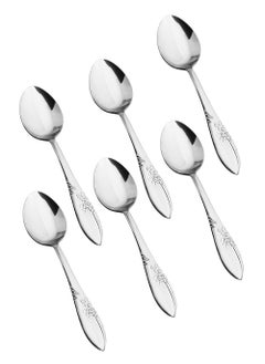 Buy Japanese stainless steel dinner spoon set 6 pieces in Saudi Arabia