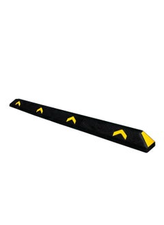 Buy Berry Parking Wheel Stop 183CM Black | PVC Heavy Duty Parking Curbs with Yellow Reflector | Parking Guide Block Wheel Stopper (1) in UAE