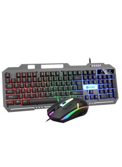 Buy Metal Panel RGB Mechanical-Feeling Keyboard and Rainbow Backlit Gaming Mouse Set in Saudi Arabia