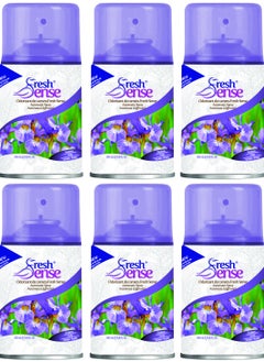 Buy Air Freshener Refill - PACK of 6 x 260ml - Automatic Spray Auto Spray VIOLET for Home Bathroom Toilet Office Neutralizes Bad Odors FRESH SENSE in UAE