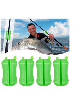 اشتري 4 Pack Portable Fishing Rod Holders, Non-slip Soft Glue Tie for Outdoor and Boat Fishing Supplies في الامارات