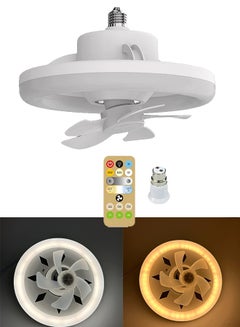 اشتري 48W Chandelier Profile Ceiling Fan with Lights Remote Control  Mute Ceiling Fan Remote Controllable For Bedroom Living Room في السعودية