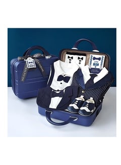 Buy Newborn Baby Luxury Giftset for Boys in Premium Suitcase with Jumpsuits 9 in 1 in UAE