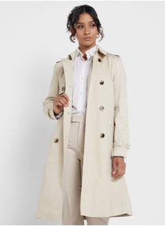 اشتري Button Detail Longline Coat في الامارات