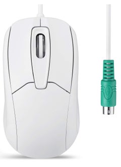 Buy Wired PS2 Optical Mouse with Scroll Wheel and 1000 DPI, White in UAE