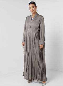 Buy Shawl Collar Open Abaya in UAE