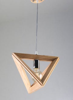 Buy A wooden hanging chandelier in a modern geometric shape, pendant lighting suitable for the living room, dining room, kitchen, bedroom in Saudi Arabia