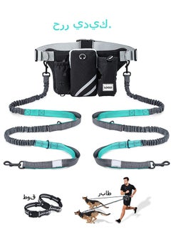 Buy Running Waist Belt Bag, Adjustable Phone Holder Elastic Strap with Water Bottle for Fitness Jogging Hiking Travel (Tiffany Blue+Black) in Saudi Arabia