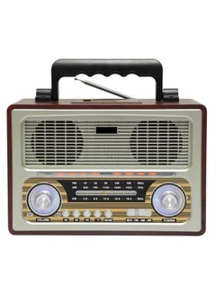اشتري Kemai MD-1800BT Vintage Style Wooden FM Radio With AM/FM/SW 3 Band DSP Radio With Bluetooth/USB/SD/TF Card Slot في الامارات