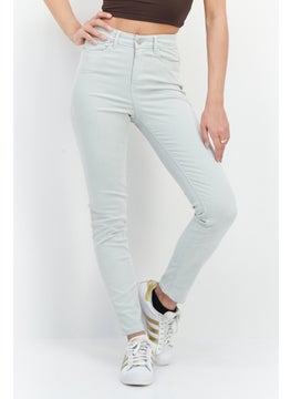 اشتري Women Skinny Fit Solid Denim Jeans, Mint Green في السعودية