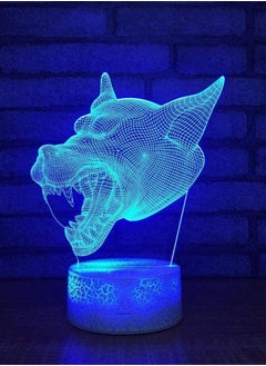 اشتري 3D Illusion Lamp LED Multicolor Night Light Wolf Head Table Lamp Colorful Acrylic Touch Switch Home Decor Christmas Gift Children s Sleep Lamp Room Decoration في الامارات