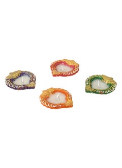 Buy Omisha Clay Diya, Multicolour - Set of 4 in UAE