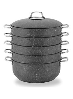 Buy Germanitium Steamer Manti Pot 5 Tier Multi Purpose Cooking Pot 26 cm in UAE