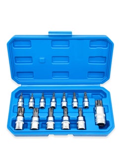 اشتري 13Pcs Star Torx Bit Socket Set - CRV Sockets, S2 Steel Bits, 1/4-inch (T8-T30), 3/8-inch (T40-T60) & 1/2-inch (T70) Drive, Star Drive Sockets, Enhanced Storage Case في السعودية