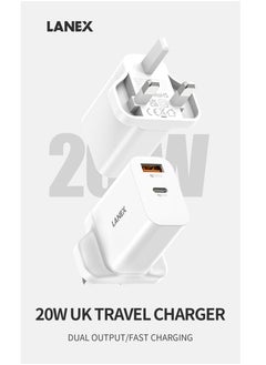 اشتري LC63U Travel Charger Head With 20 W Power Output With 2 Output (Type C & USB A) في الامارات