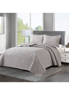 Buy 220 X 240 Bedding Set,Hotel Bedding Set,Gray Embossed Style,Microfiber Material,Suitable for Home/Hotel/Travel(Comforter 220*240cm*1,Pillowcase 50*70cm*2) in Saudi Arabia