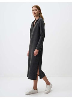 Buy Polo Collar Relaxed Fit Midi Knitted Dress in Egypt