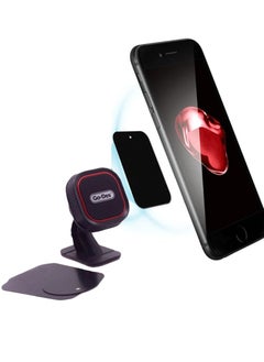 Buy Magnetic car holder for smartphones, black/red in Saudi Arabia