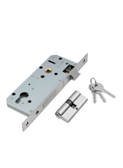 Buy Geepas Sash Lock with Double Cylinder GHW65088, High Quality Door Lock with Key, Door Lock without Handle Perfect for Home & Office, Stainless Steel Latch Bolt and Dead Bolt, Three Keys Included in UAE