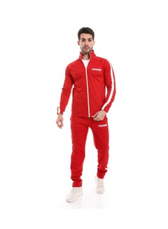 Buy Candy Red Unisex Long Sleeves Tracksuit Set in Egypt