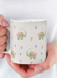 Buy Elephant Mug Ceramic Mug for Tea and Coffee with Multi-Color Handle 11Oz in Saudi Arabia