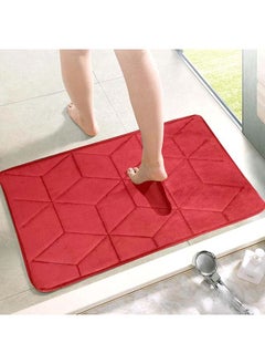 اشتري Status Contract Anti Slip Mat For Bathroom Floor, 16"X24" Memory Foam Bathroom Mats, Bathroom Mat Water Absorbing, Machine Washable Bathroom Anti Skid Mats For Bathing Area And Shower, (Red) في الامارات