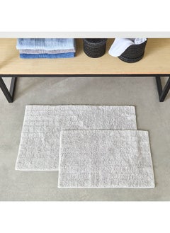 اشتري Ever Eco 2-Piece Cotton Viscose Bathmat Set 80 x 50 cm في الامارات