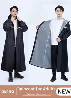 Buy Rain Coat, Lightweight Reusable Rain Ponchos, Black Oxford Cloth Packable Safety Raincoat, Breathable Rain Ponchos for with Reflective Strip, with Hood Raincoat for Outdoor Working Camping in UAE