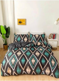 Buy King Size 6 Pieces without Filler, Diamond Design Brown Color, Bedding Set. in UAE