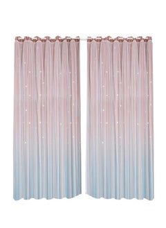 اشتري 1PC Star Hollowed Out Blackout Curtains for Bedroom Kids Curtains Twinkle Star Overlay Curtains for Nursery Double Layer Grommet Thermal Insulated Drapes 1PC 100cm x 250cm في السعودية