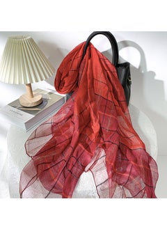 اشتري Fashion Luxury Silk Scarf Lightweight ShawlRed Red في السعودية