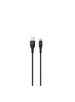Buy Pawa Nylon Braided 2.4A Data & Quick Charging Micro Cable 1.2m/4ft - Black in UAE